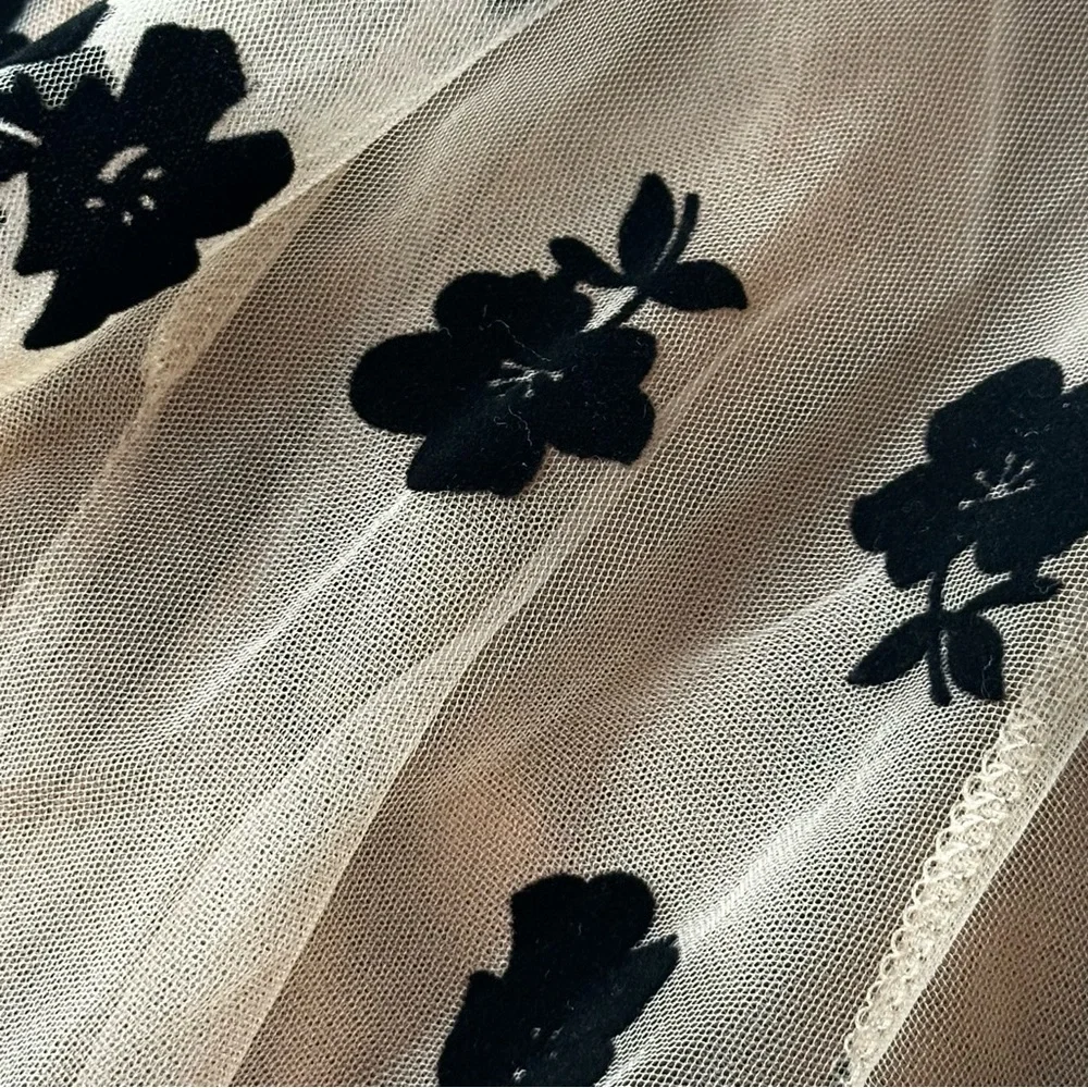 CHICWISH 3D Mesh Tulle Velvet Floral MIDI Skirt Fairycore Whimigoth Size 2XL-3XL - Picture 10 of 16